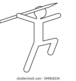 Summer sports - Javelin throw vector icon.