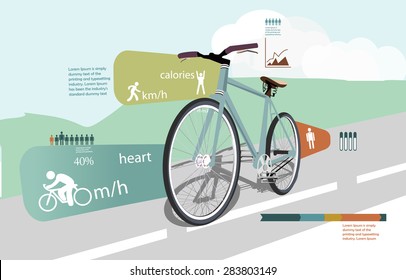 Summer Sports Statistics Infographics With Bicycle