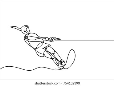 summer sports. surfing. hand drawn. line drawing. vector illustration.continuous line drawing 