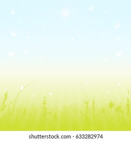 Summer or spring background. Vector. Silhouette.
