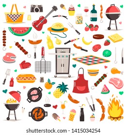 Vector Illustration Whimsical Fun Summer Barbecue Stock Vector (Royalty ...