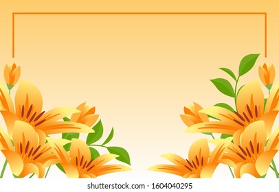 Summer Spring Blooming Flower Nature with Golden Yellow Background