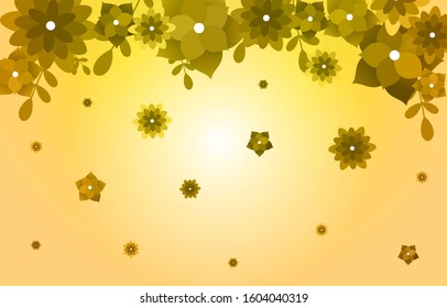Summer Spring Blooming Flower Nature with Golden Yellow Background