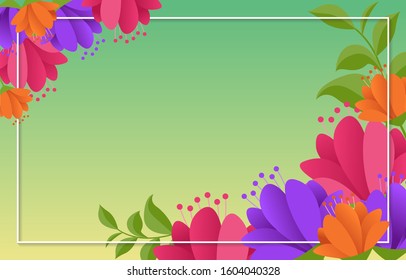 Summer Spring Blooming Flower Nature with Fresh Green Background