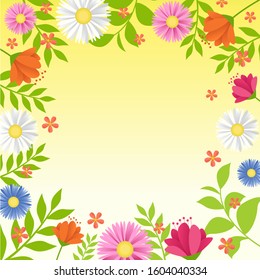 Summer Spring Blooming Flower Nature with Fresh Green Background