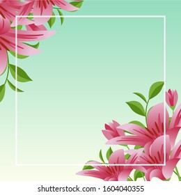 Summer Spring Blooming Flower Nature with Blue Sky Background