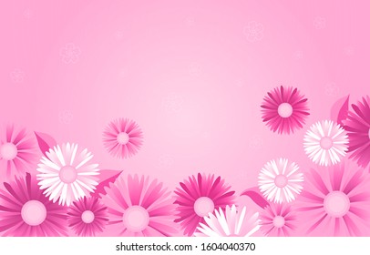 Summer Spring Blooming Flower Nature Pink Garden Park Background