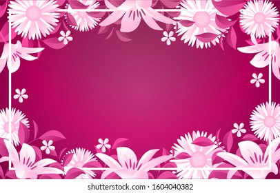 Summer Spring Blooming Flower Nature Pink Garden Park Background
