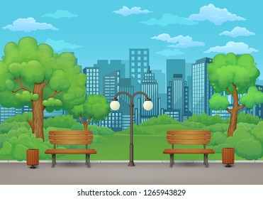 Vector Illustration City Park Stock Vector (Royalty Free) 752934511