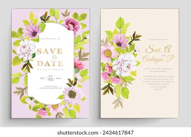 summer and spring floral background and frame card illustration