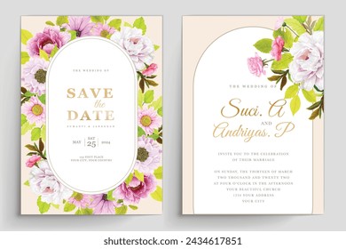 summer and spring floral background and frame card illustration