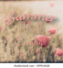 Summer spring floral blurred background retro vintage style