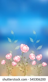 Summer or spring floral design. Useful for fashion prints, fabrics, dresses. Vector illustration.