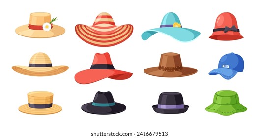 Colección de sombreros de primavera de verano. Accesorios Ligeros Y Respirables, Protegidos De Los Rayos. Clásica Masculina y Femenina, Béisbol