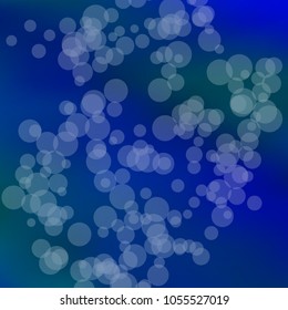 Summer spring pastel blue sky blurred background. Festive defocused blur lights. Easter soft colors bokeh. Abstract fairy meadow illustration. Ecology concept for your graphic design, banner.
