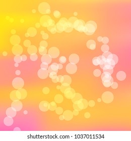 Summer spring pastel blurred background. Easter soft colors bokeh.  Abstract fairy meadow illustration.Yellow, orange, pink nature wallpaper. Ecology concept for your graphic design, banner or poster.