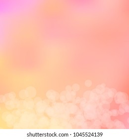 Summer spring pastel blurred background. Easter soft colors bokeh. Abstract fairy meadow illustration. Pink, orange nature wallpaper. Ecology concept for your graphic design, banner or poster.