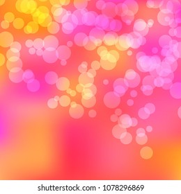 Summer spring pastel blurred background. Easter soft colors bokeh. Abstract fairy meadow illustration.Yellow, orange, pink nature wallpaper. Ecology concept for your graphic design, banner or poster.