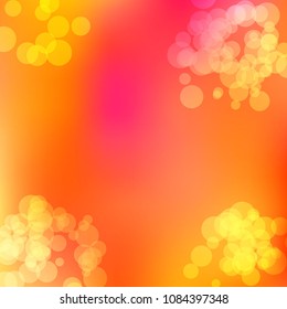 Summer spring pastel blurred background. Easter soft colors bokeh. Abstract fairy meadow illustration.Yellow, orange, pink nature wallpaper. Ecology concept for your graphic design, banner or poster.