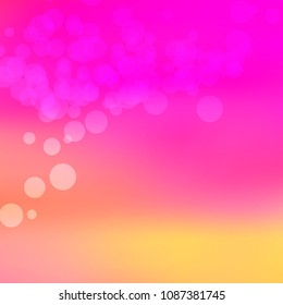Summer spring pastel blurred background. Easter soft colors bokeh. Abstract fairy meadow illustration.Yellow, orange, pink nature wallpaper. Ecology concept for your graphic design, banner or poster.