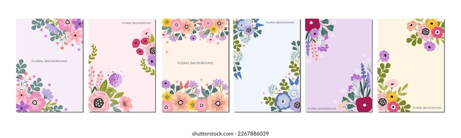 Summer spring vector vivid floral vector background, card, banner, invitation template with bright floral arrangement, flower frame. Elegant summer floral background isolated on white