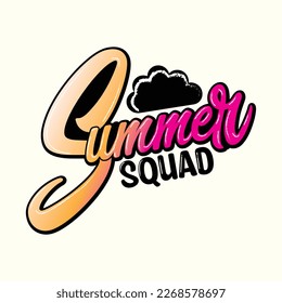 summer squad  t shirt design, vector file