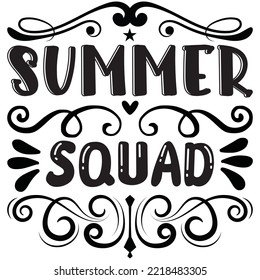 Summer Squad T-shirt Design Vector File.