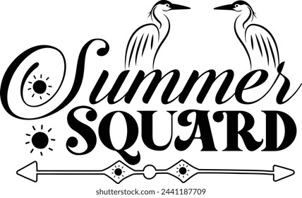 Summer squad typography t shirt design