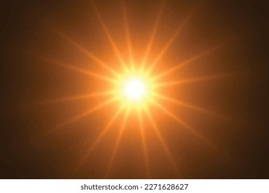 Summer Star Glowing Lights Effect Background. Vector Illustration