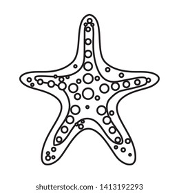 summer starfish animal isolated icon