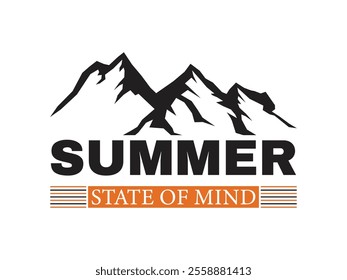 Summer state of mind minimalist t shirt design covered mountain inspired outdoor adventure graphics 