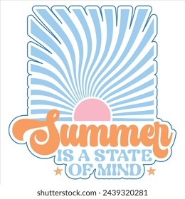 SUMMER IST EIN STATE OF MIND SUMMER T-SHIRT DESIGN 