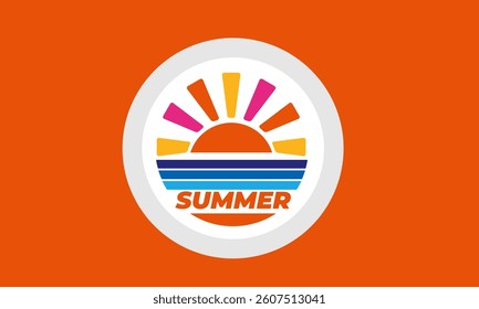 Summer Sticker with Bright Colors Playful Elements and Seasonal Vibes