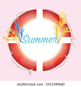 summer sticker with life preserver