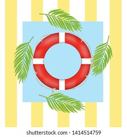 summer sticker with life preserver