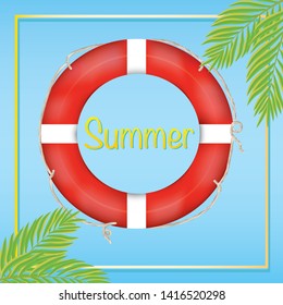 summer sticker with life preserver