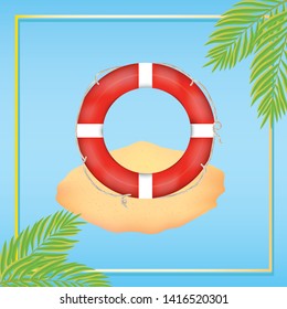 summer sticker with life preserver
