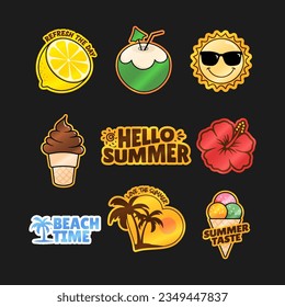 Paquete de emoticones de verano, paquete de emoticones de buena vibración