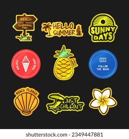 Paquete de emoticones de verano, paquete de emoticones de buena vibración
