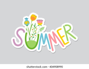 Summer. Sticker. Vector illustration