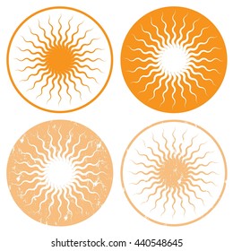 summer stickers with sun vector design template