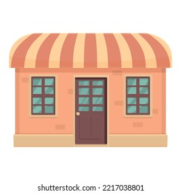 Summer store icon cartoon vector. Street coffee. Cafe shop