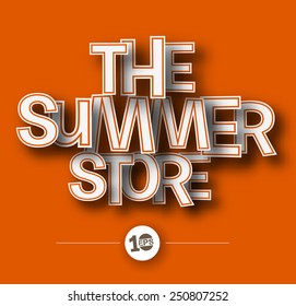 The Summer Store Text made of 3d vector design element. 