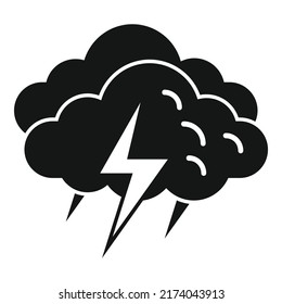Summer storm icon simple vector. Lightning weather. Rain forecast