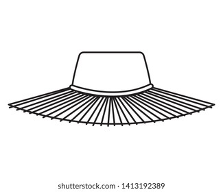 summer straw hat accessory icon