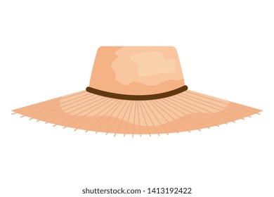 summer straw hat accessory icon