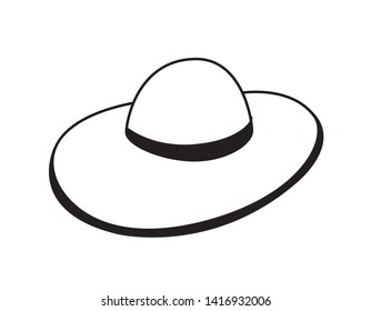 summer straw hat accessory icon