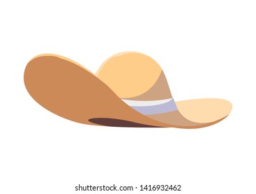 summer straw hat accessory icon