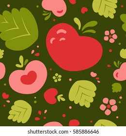 Summer strawberries seamless pattern