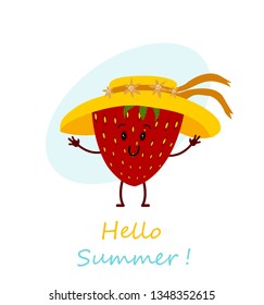 
summer strawberry character vector